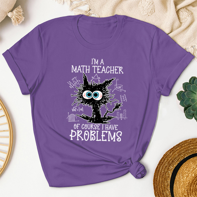 I'm A Math Teacher Exploding Cat Teacher T-Shirt