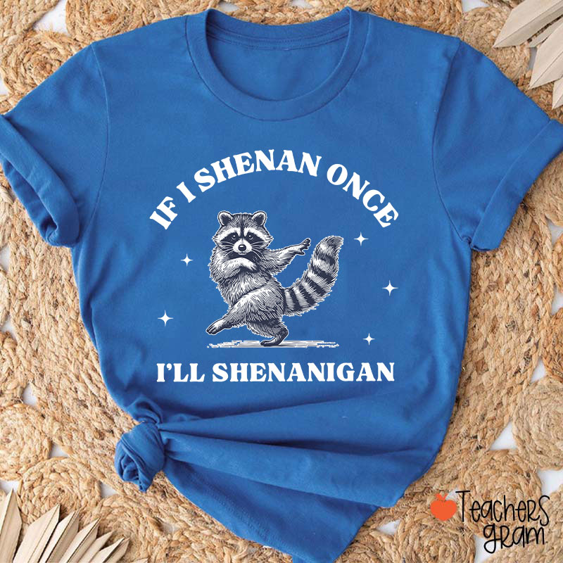 If I Shenan Once I'll Shenanigan Raccoon Teacher T-Shirt