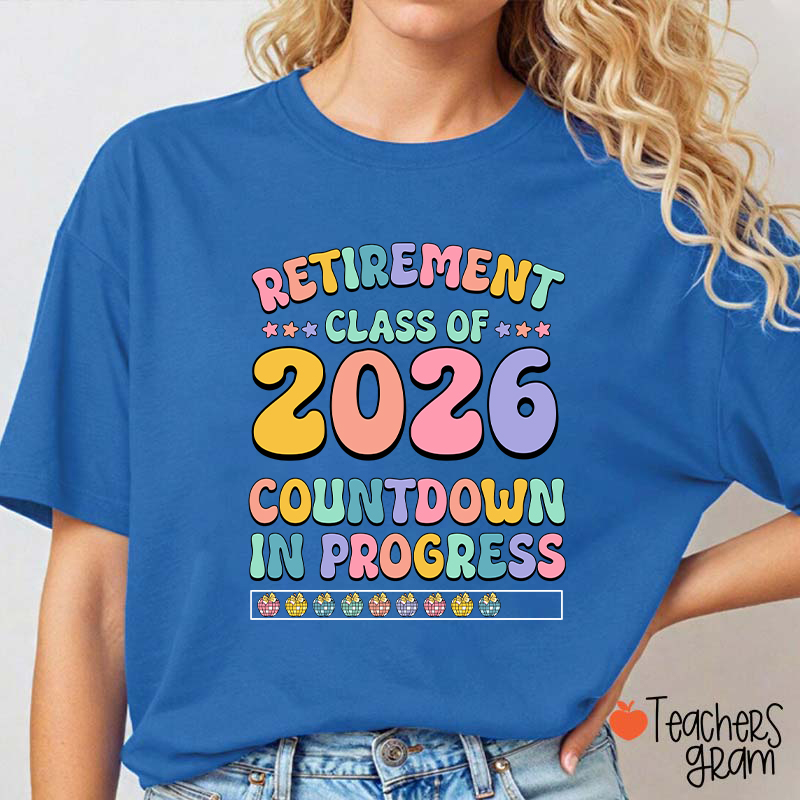 Personalized Retirement Class Countdown In Progress Teacher T-Shirt