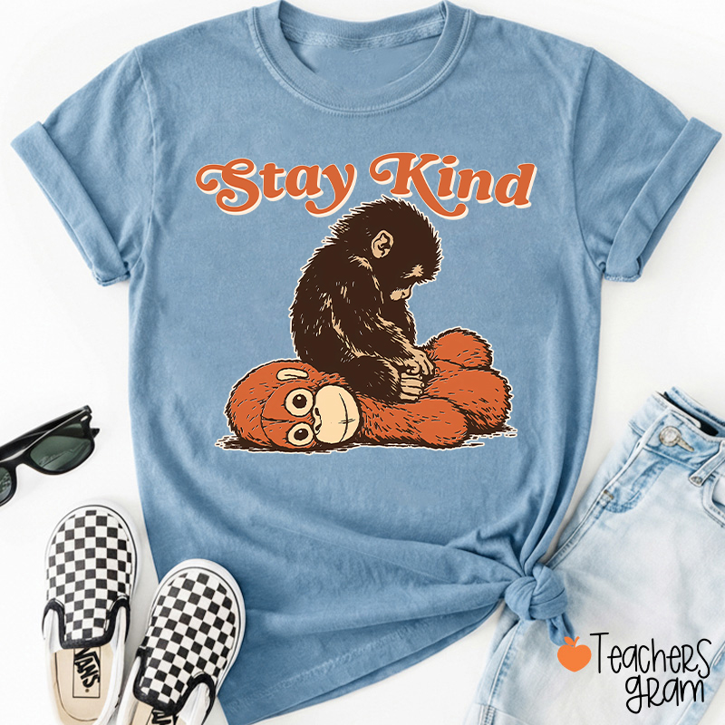 Punch Monkey Stay Kind Teacher T-Shirt