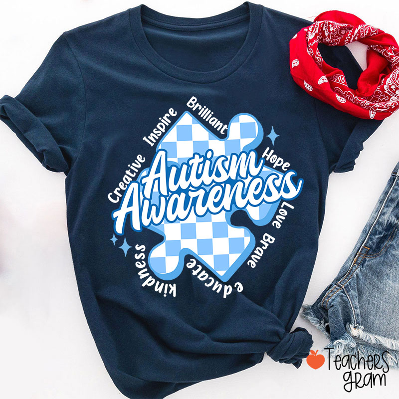 Inspire Brilliant Hope Love Brave Educate Kindness Teacher T-Shirt