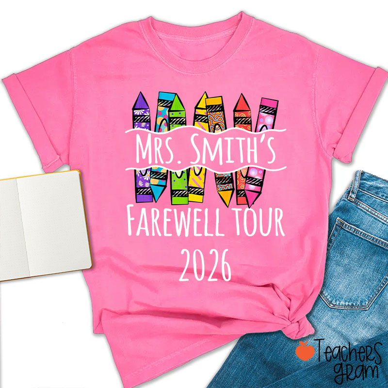 Personalized Farewell Tour Officially Retirement Teacher T-Shirt
