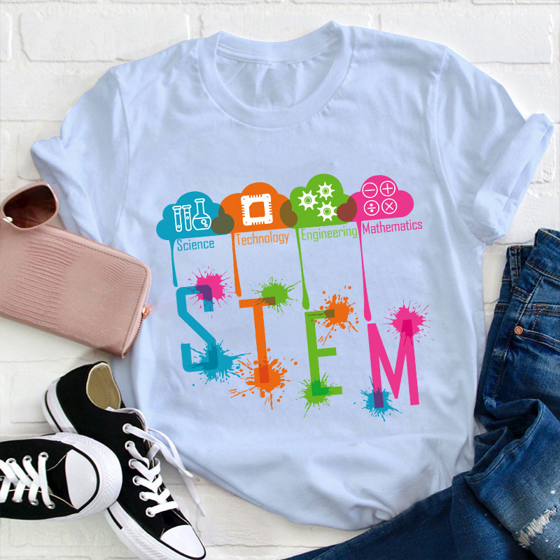 Color Splash Ink STEM Teacher T-Shirt