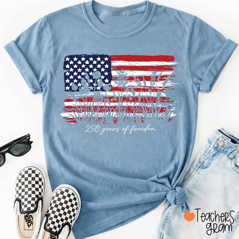 Land Of The Free Home Of The Brave Teacher T-Shirt