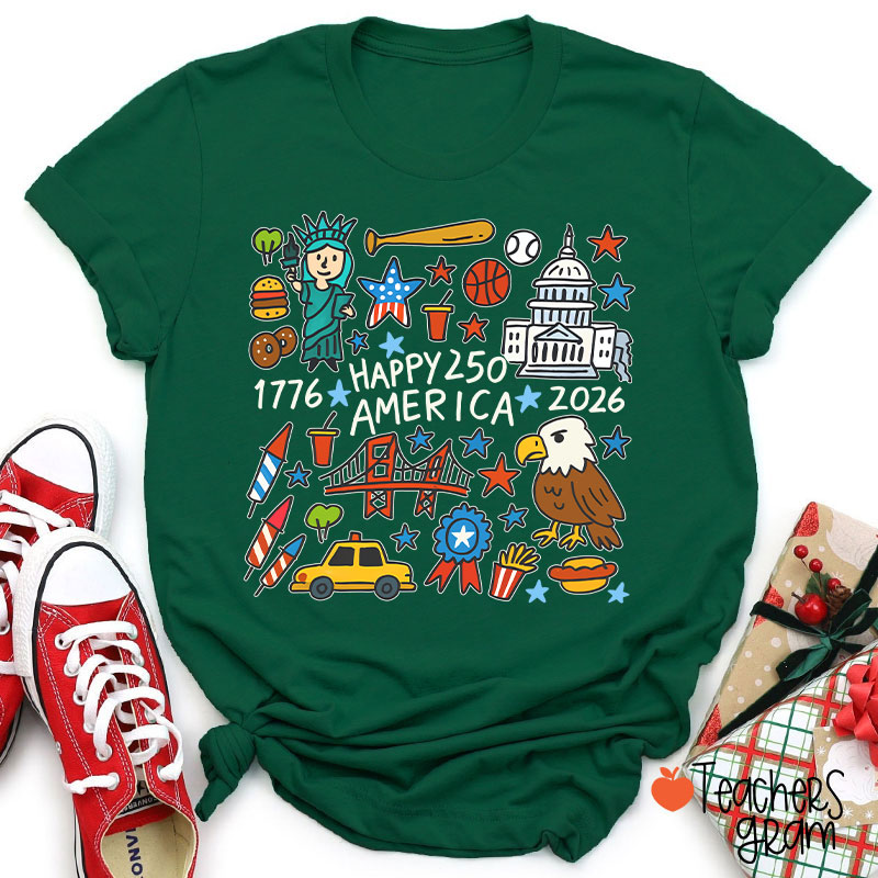  America 250th Anniversary Teacher T-Shirt