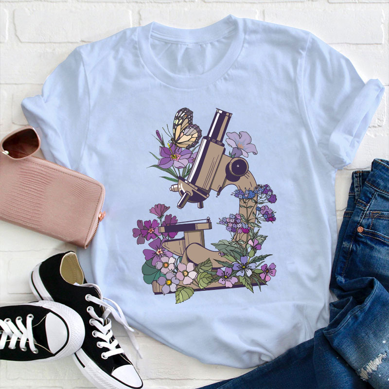 Science Flower Microbiology Teacher T-Shirt