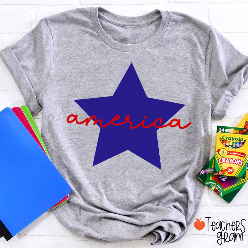 America Patriotic 4th Of July Teacher T-Shirt