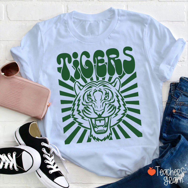 Personalized School Spirit Mascot Vintage Distressed Teacher T-Shirt