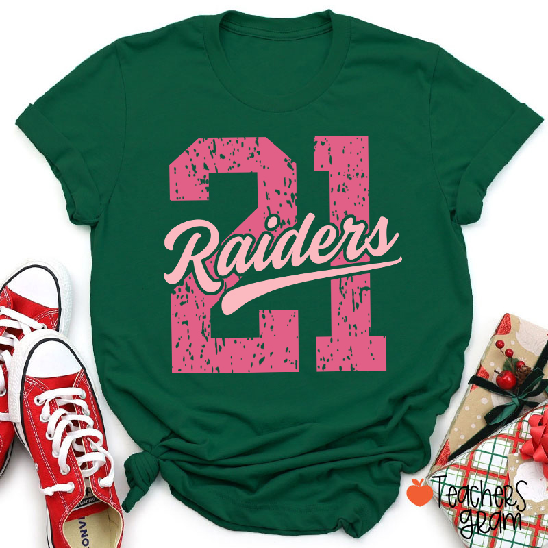 Personalized Vintage Distressed Number Team Name Mascot Teacher T-Shirt
