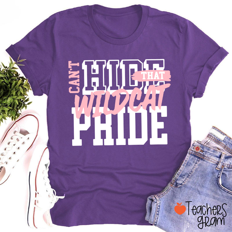Personalized Can't Hide That Warrior Pride Bold Color Block Text Graphic Teacher T‑Shirt