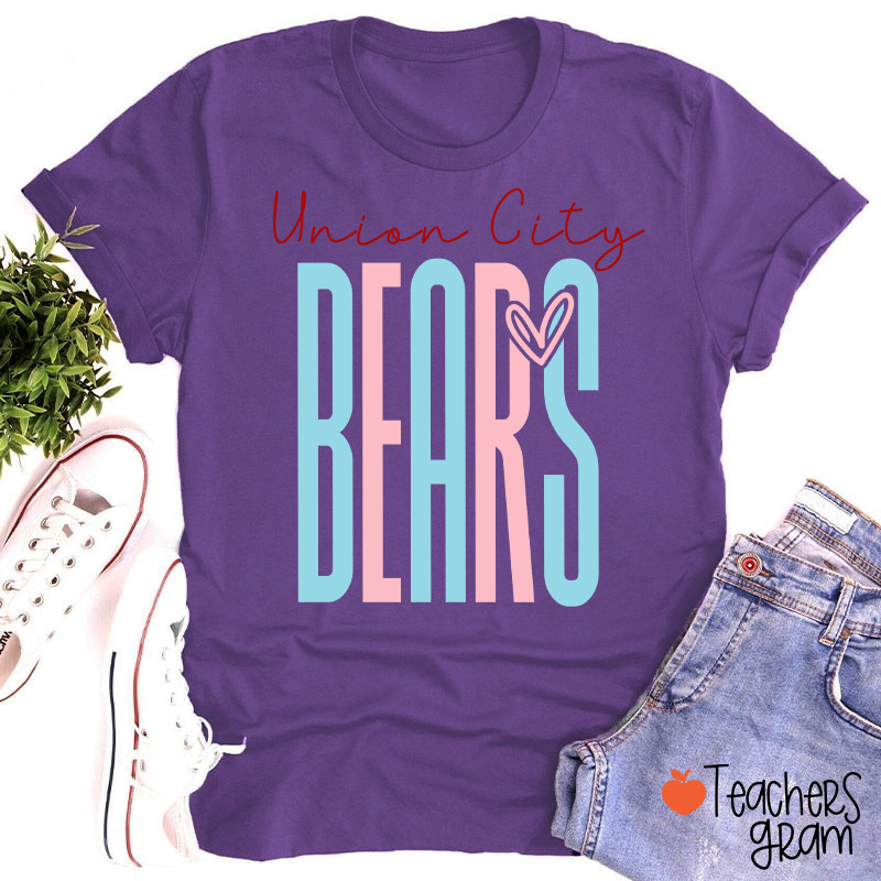 Personalized Mascot Heart Teacher T-Shirt