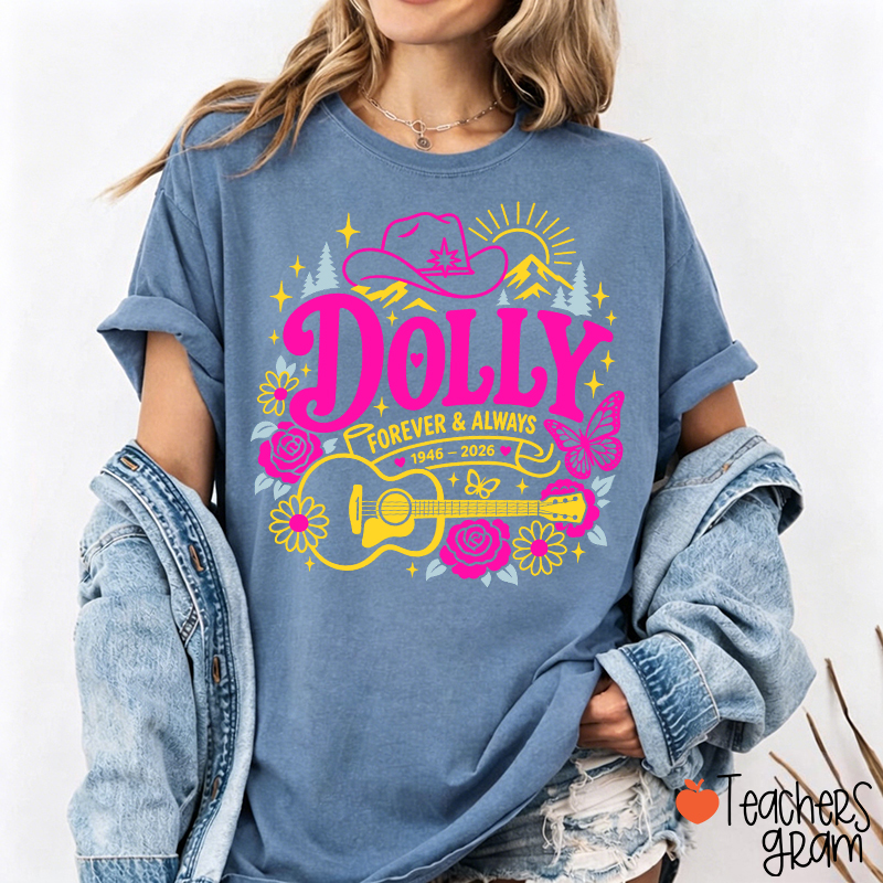 Dolly Forever Always Western Floral Teacher T‑Shirt
