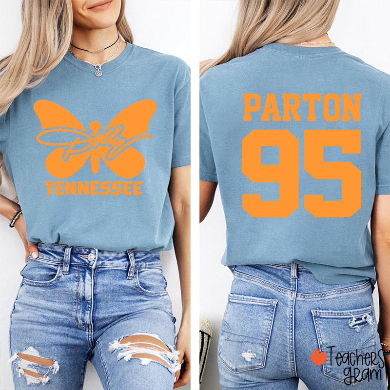 Dolly Tennessee Butterfly Parton 95 Teacher Two Sided  T-Shirt