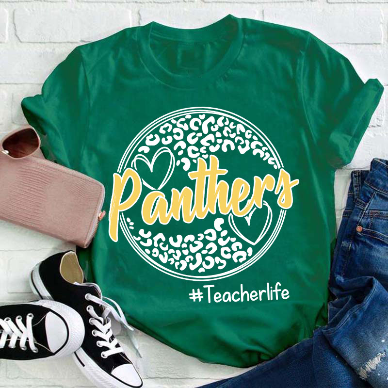 Personalized Leopard Custom School Spirit Teacher T-Shirt
