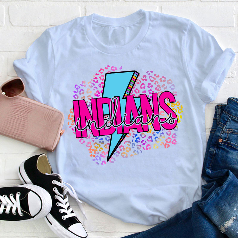 Personalized School Mascot Double Font Design Teacher T-Shirt