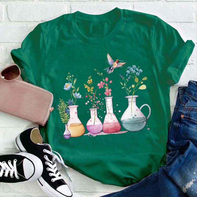 Floral Laboratory Teacher T-Shirt