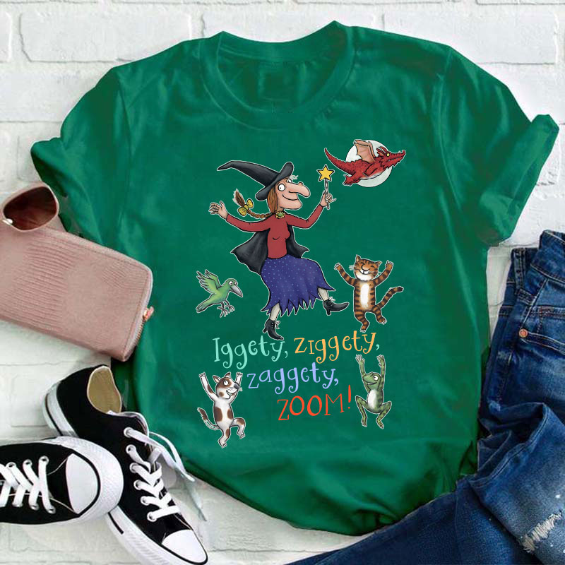 Room On The Broom Iggety Ziggety Teacher T-Shirt