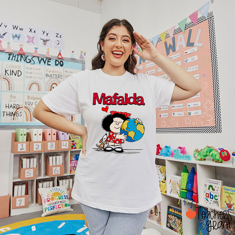 Mafalda Cute Cartoon Spanish Teacher T-Shirt