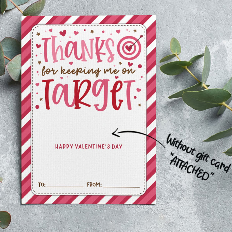 Thanks for Keeping Me on Target Valentines Card