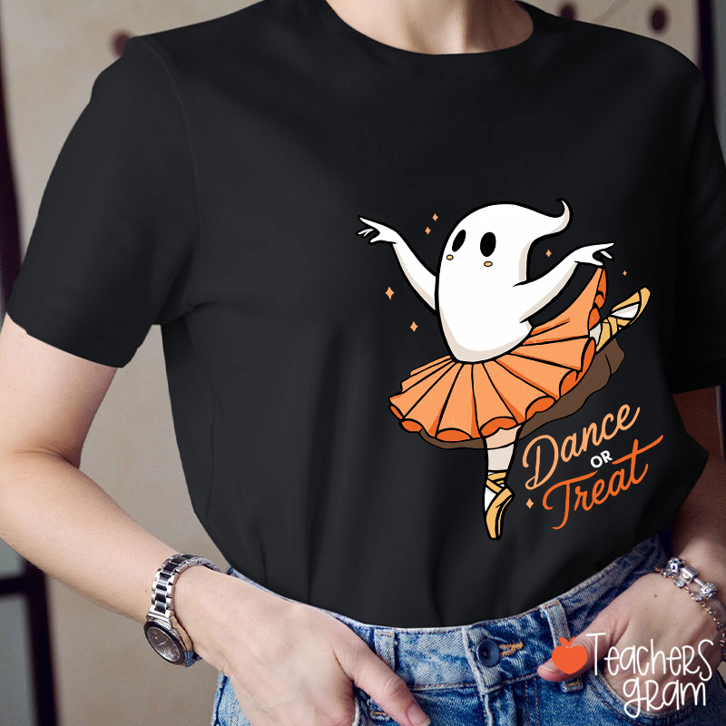 Dance Or Treat Ghost Halloween Teacher T-Shirt