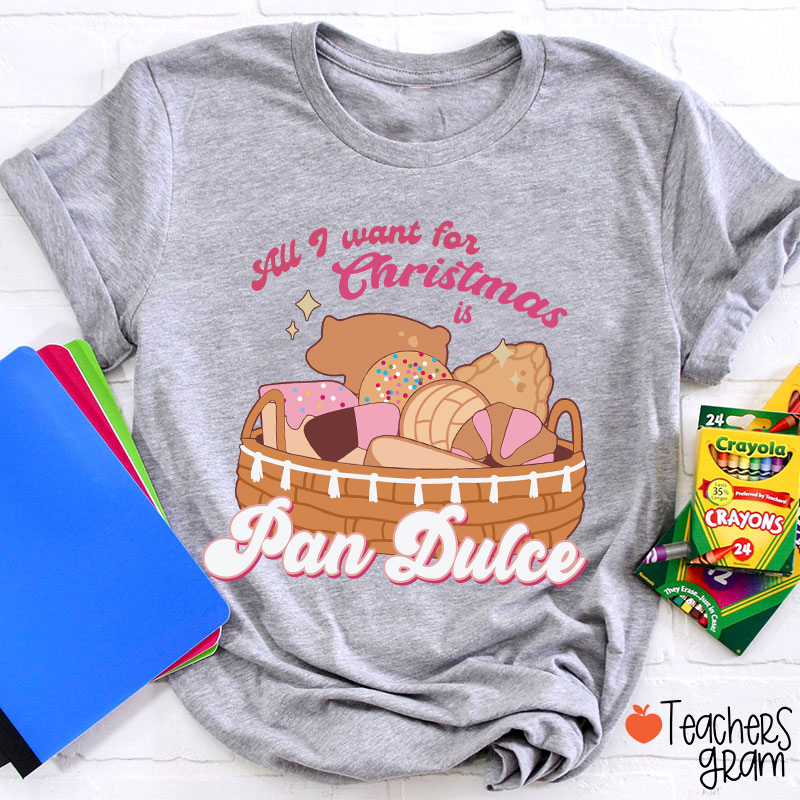All I Want For Christmas Is Pan Dulce Spanish Teacher T-Shirt