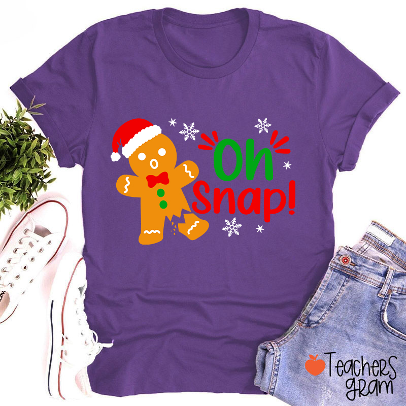 Oh Snap Broken Gingerbread Christmas Teacher T-Shirt
