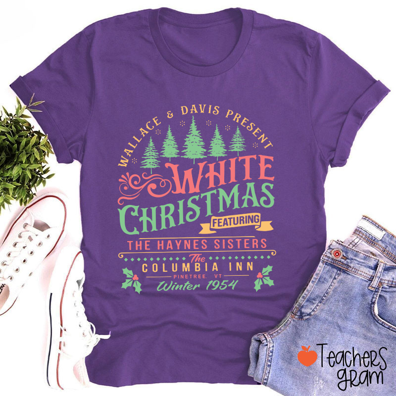 White Christmas Teacher T-Shirt