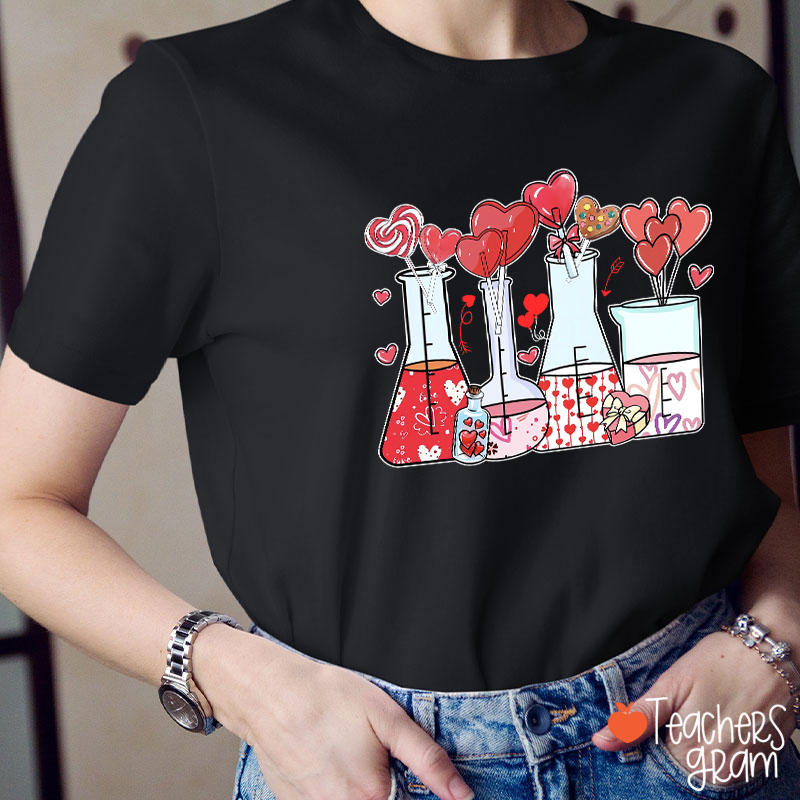 Love Valentine Science Teacher T-Shirt