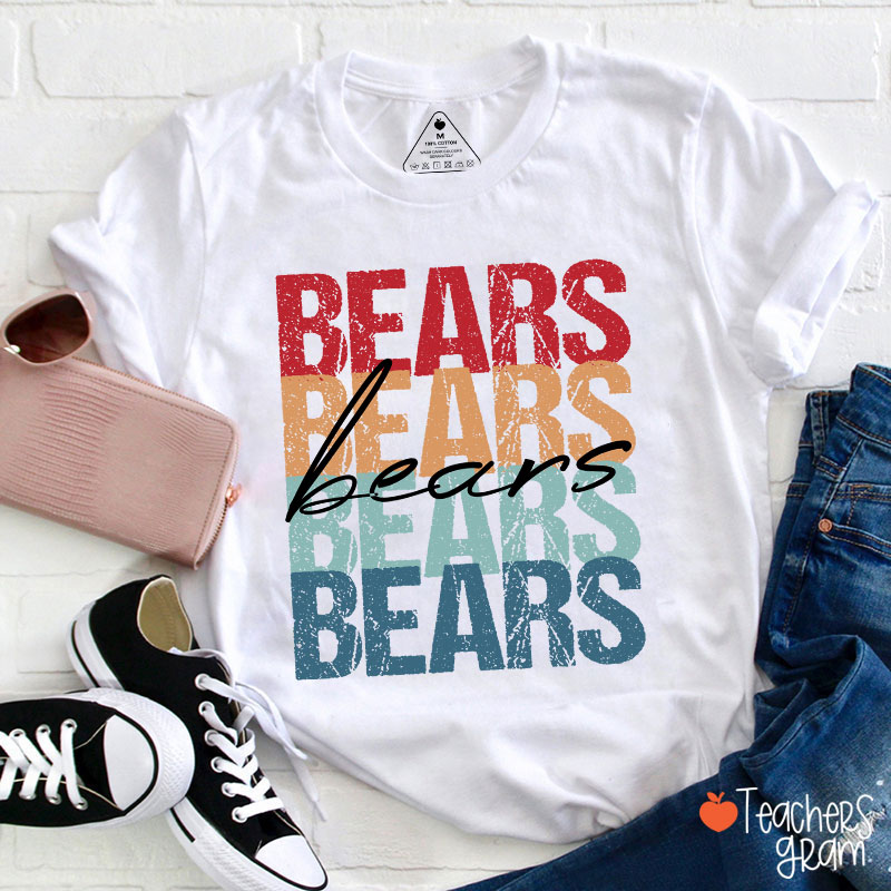 Personalized Mascot Retro Distressed School Spirit Teacher T-Shirt