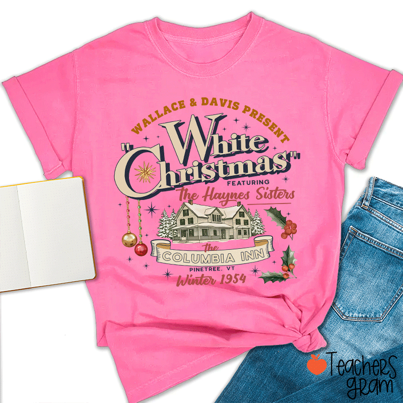White Christmas Teacher T-Shirt