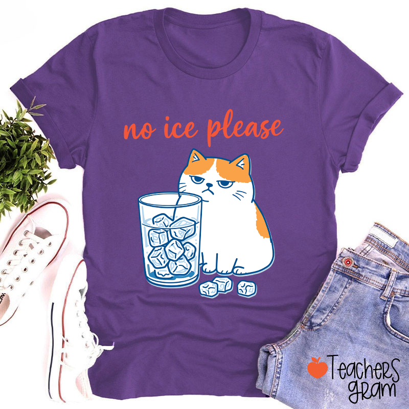 No ICE Please Cute Cat Teacher T-Shirt