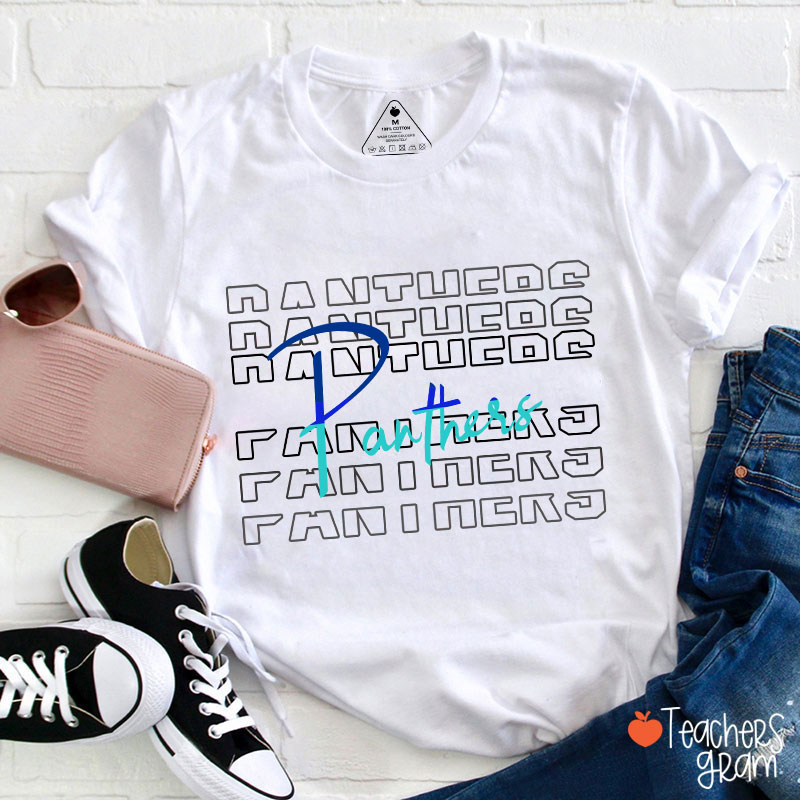 Personalized Gradient Team Mascot Teacher T-Shirt