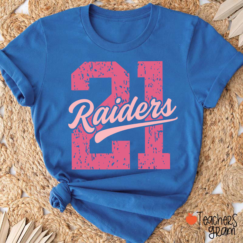 Personalized Vintage Distressed Number Team Name Mascot Teacher T-Shirt