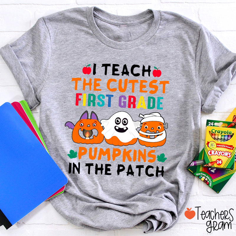Personalized I Teach The Cutest First Grade Pumpkins In The Patch T-Shirt