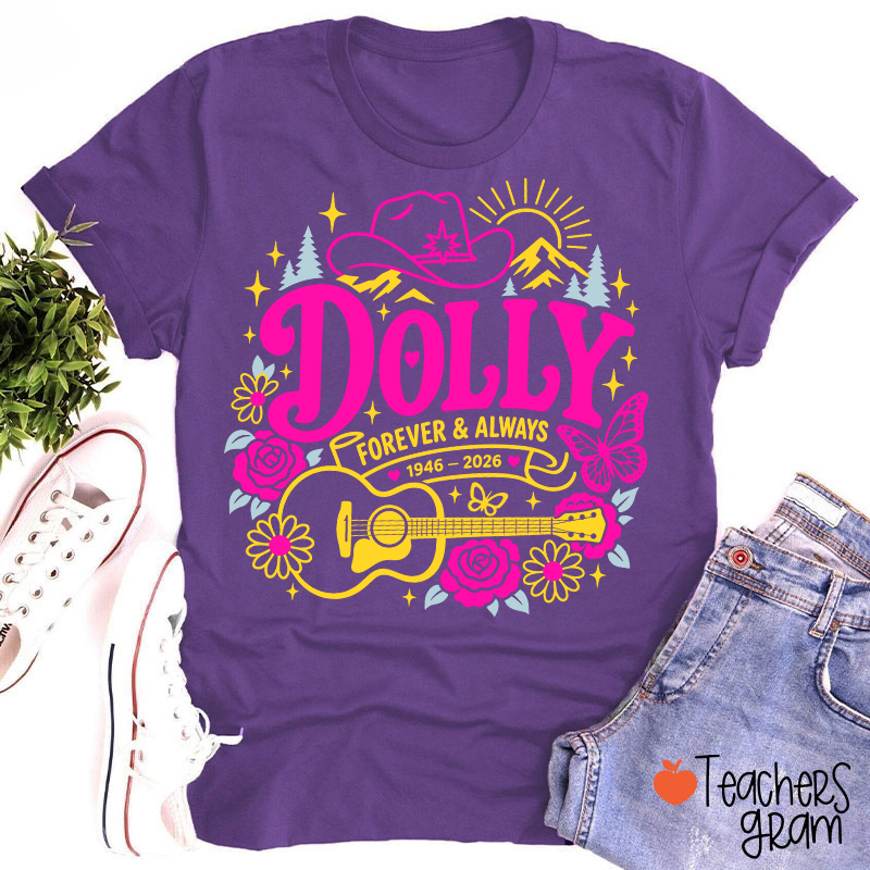 Dolly Forever Always Western Floral Teacher T‑Shirt