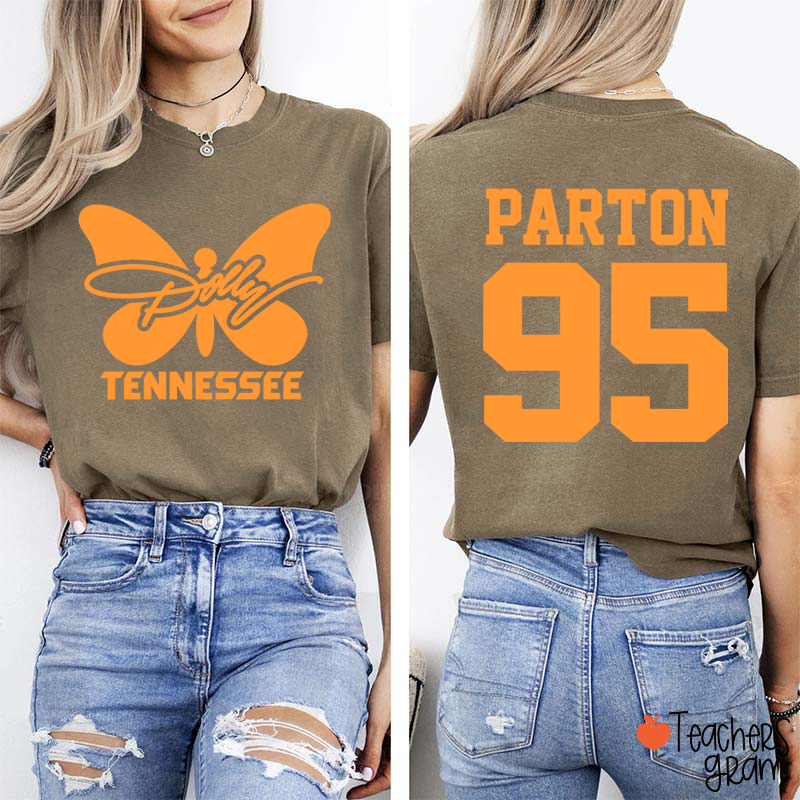 Dolly Tennessee Butterfly Parton 95 Teacher Two Sided  T-Shirt