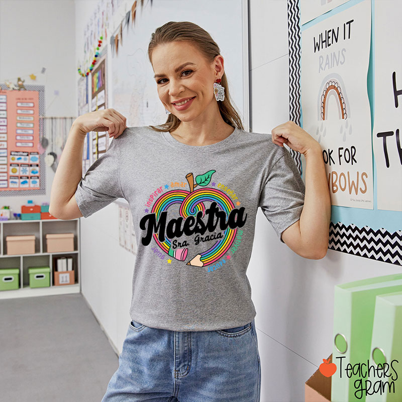 Personalized Inspirar Amar Maestra Spanish Teacher T-Shirt