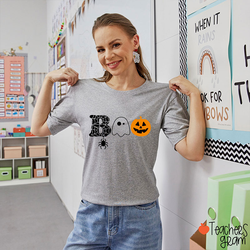 Boo Spider Pumpkin Ghost Teacher T-Shirt