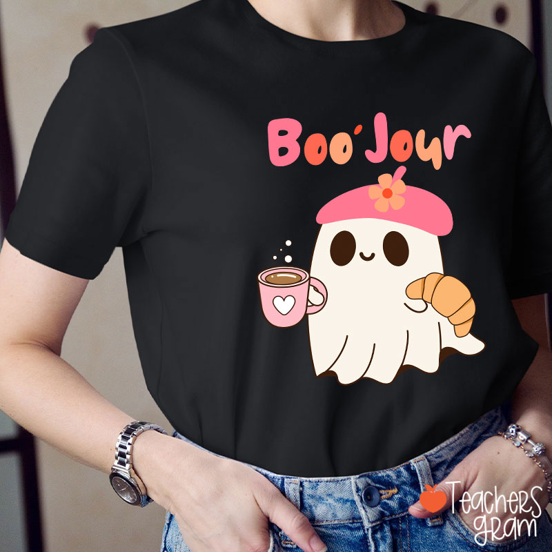 Boo Jour Cute Ghost French Teacher T-Shirt