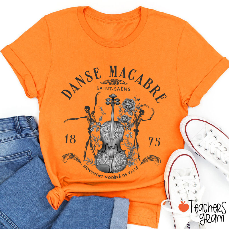 Danse Macabre Orchestra Skeleton Violin Teacher T-Shirt