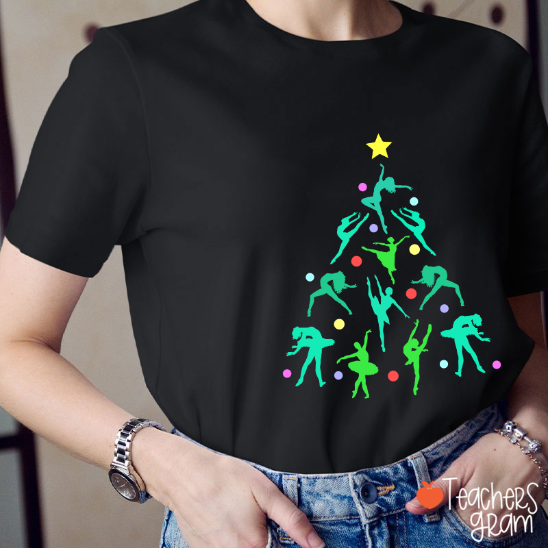 Dancer Christmas Tree Teacher T-Shirt