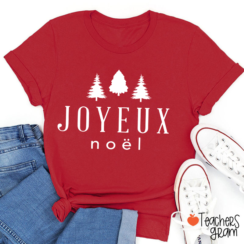 Joyeux Noel Christmas French Teacher T-Shirt Sale-Teachersgram