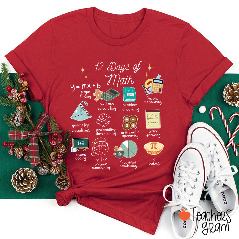 12 Days Of Math Teacher T-Shirt