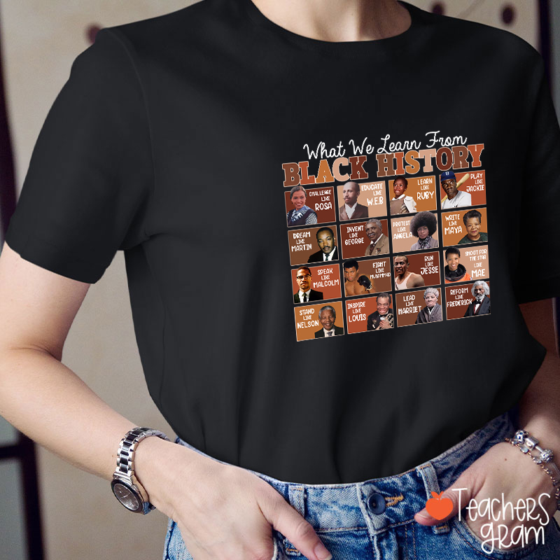 What We Learn From Black History Teacher T-Shirt