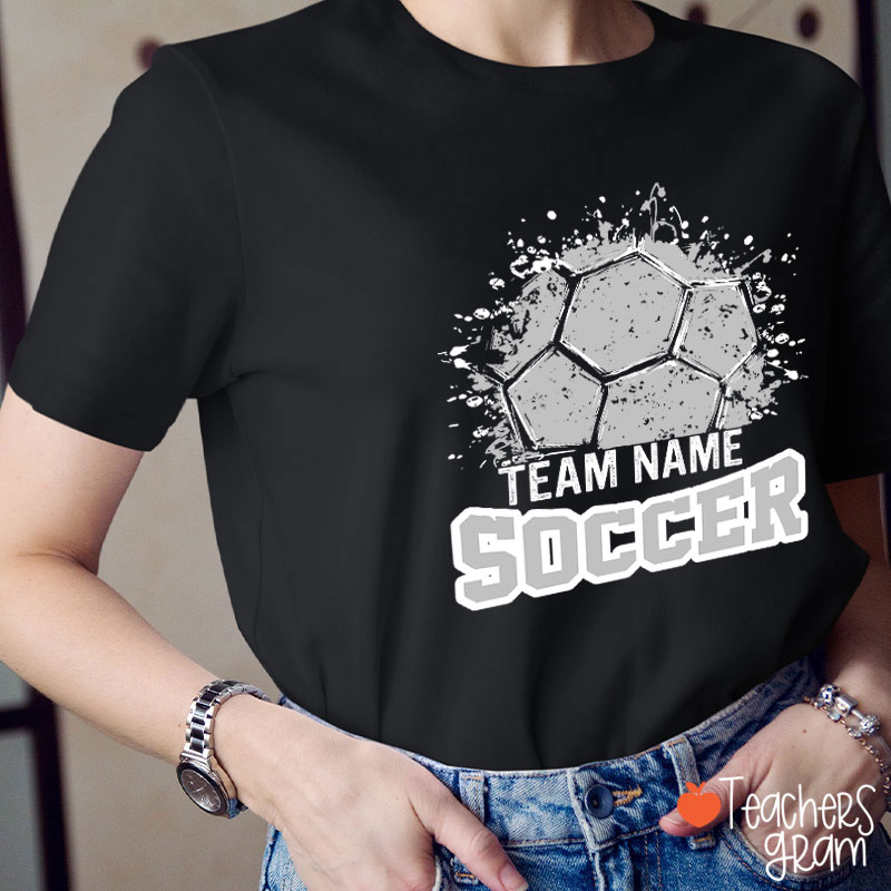 Personalized Team Name And Sport Splash Effect Teacher T-Shirt