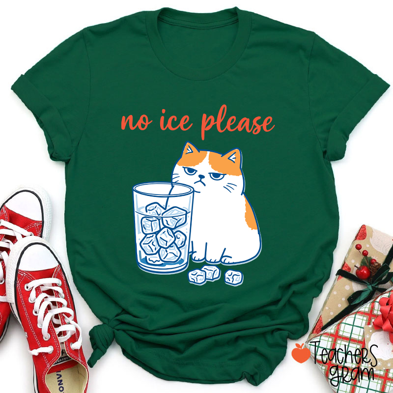 No ICE Please Cute Cat Teacher T-Shirt