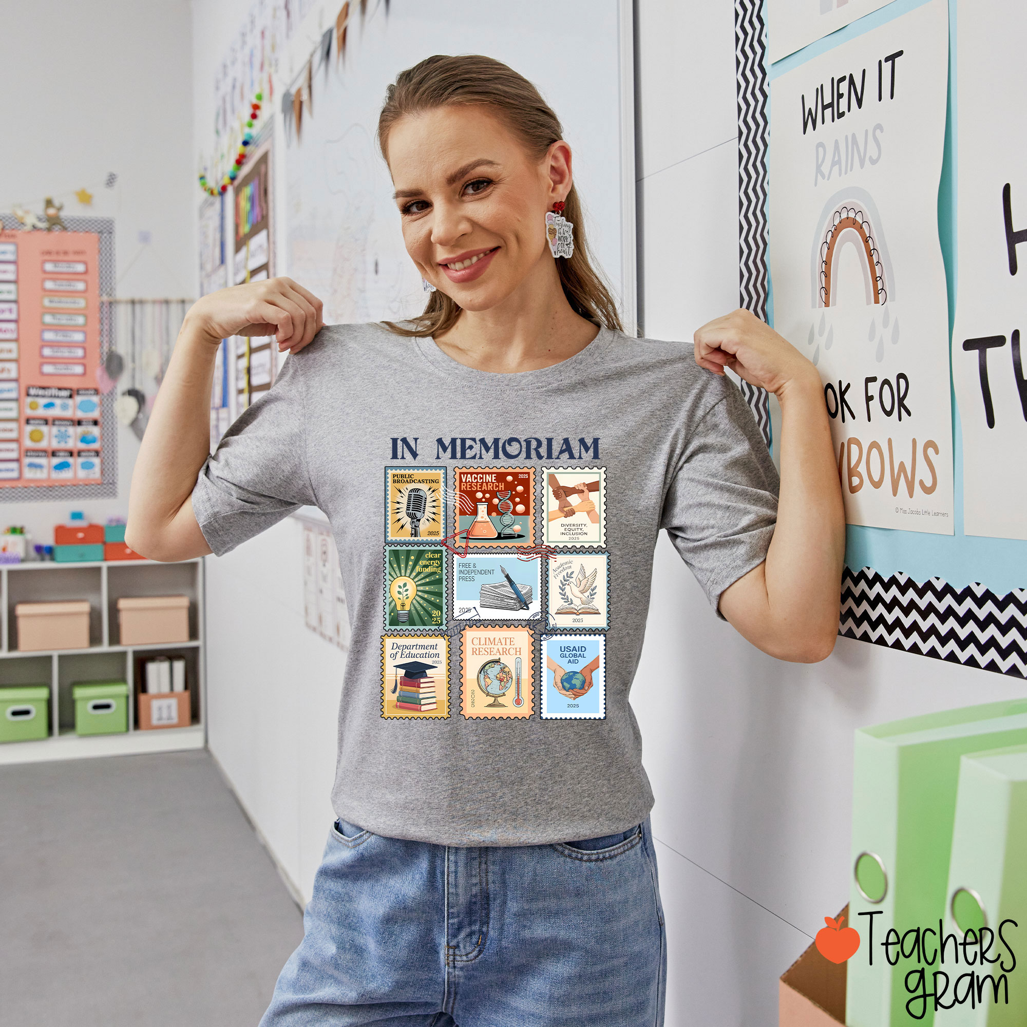 Retro In Memoriam Teacher T-Shirt