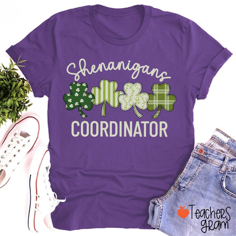 Shenanigans Coordinator Shamrock Teacher T-Shirt
