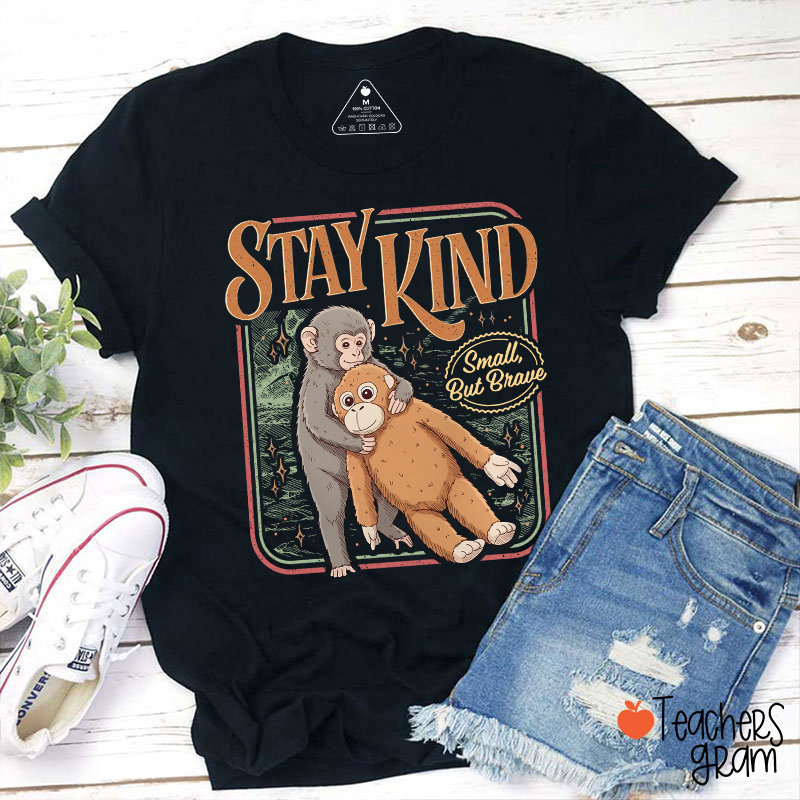 Stay Kind Small But Brave Teacher T-Shirt