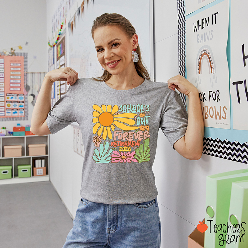 Personalized Colorful Sunflowers And Text Teacher T-Shirt